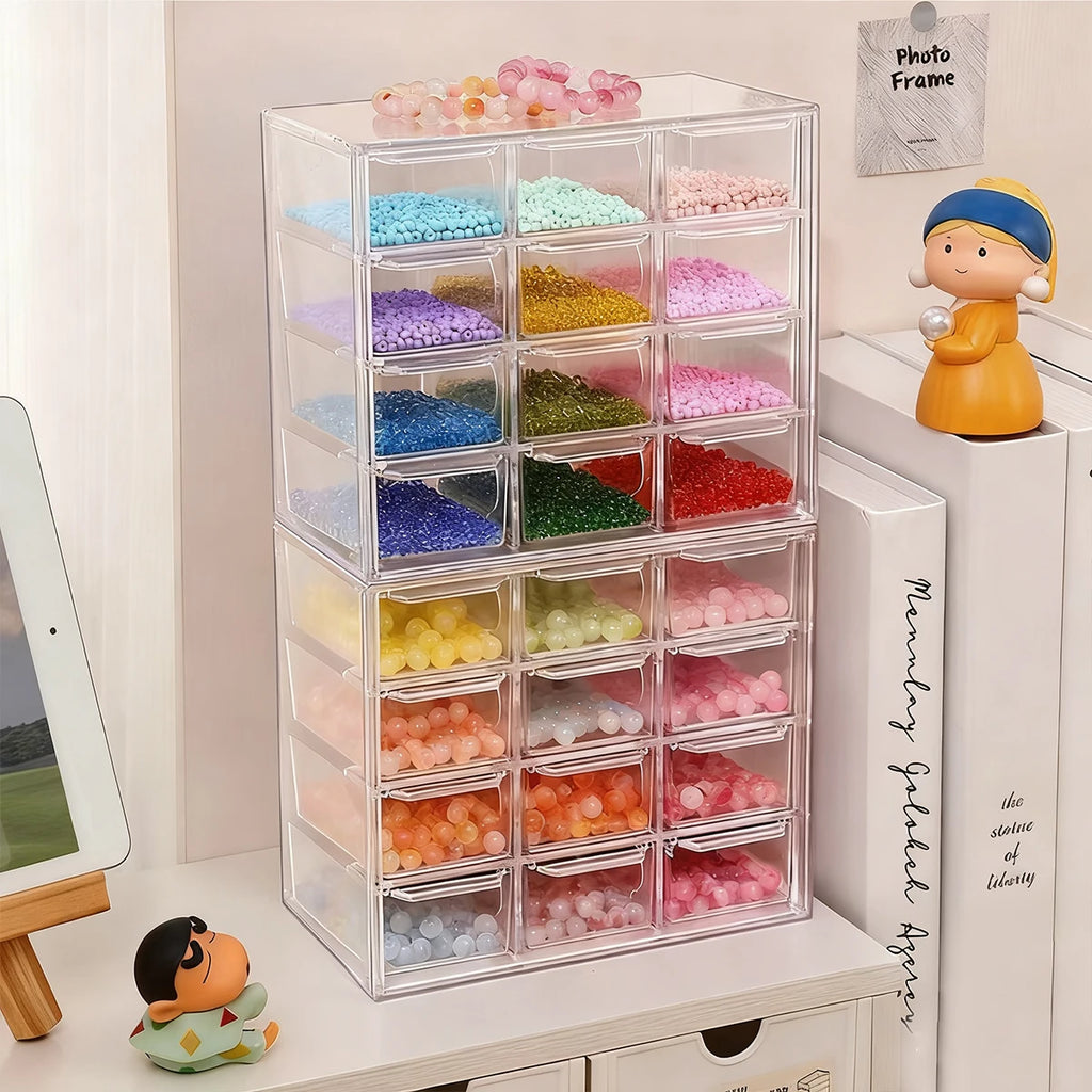 ClearSort Pro – Multi-Grid Jewelry & Bead Storage Organizer