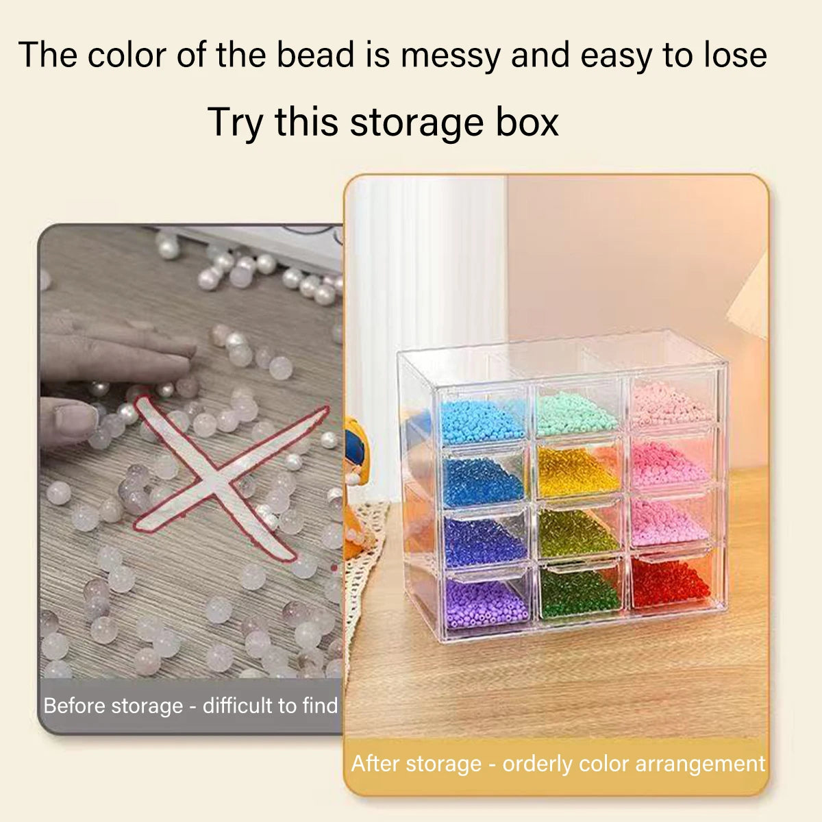 ClearSort Pro – Multi-Grid Jewelry & Bead Storage Organizer